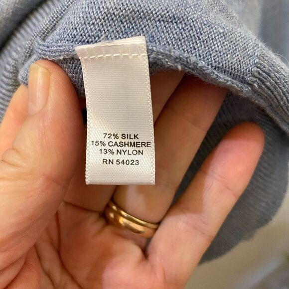 Banana Republic 72% Silk 15% Cashmere V Neck Sweater Men Size L - Picture 5 of 6